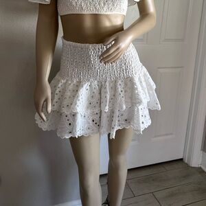 Charo Ruiz White Noa Eyelet Skirt